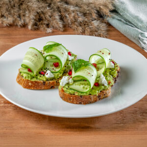 Avocado toast with cucumber