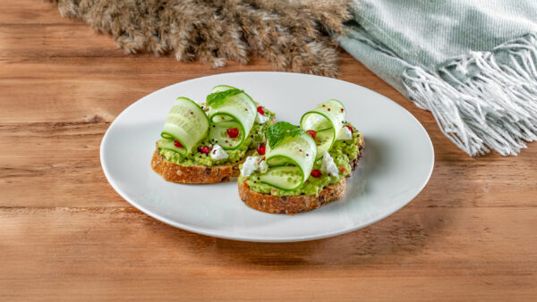 Avocado toast with cucumber